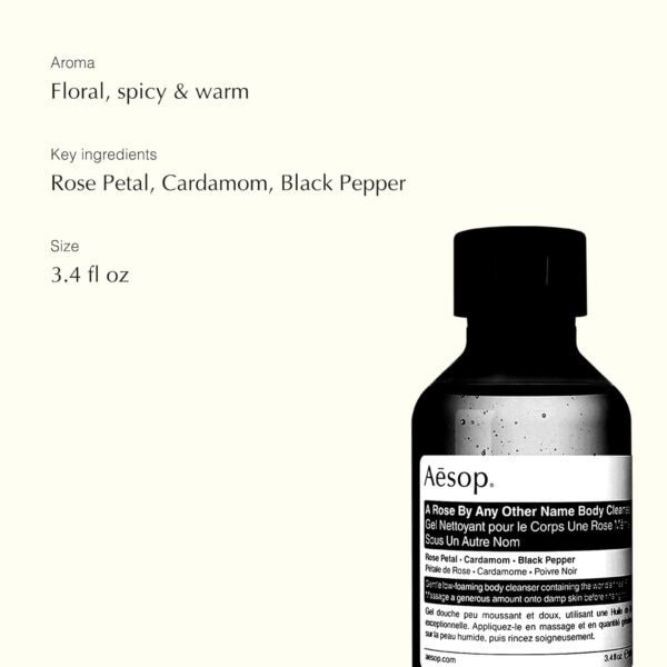 Aesop A Rose by Any Other Name Body Cleanser | 3.4 fl oz | Paraben, Cruelty-free & Vegan - Image 4