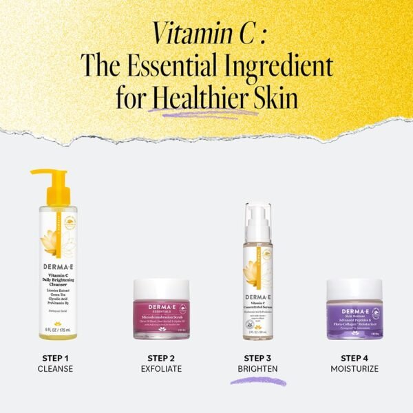 DERMA E Vitamin C Concentrated Serum with Hyaluronic Acid, Vitamin E & Aloe, All Natural, Antioxidant-Rich Concentrated Facial Serum – Firming and Brightening Vitamin C Face Serum, 2oz - Image 7