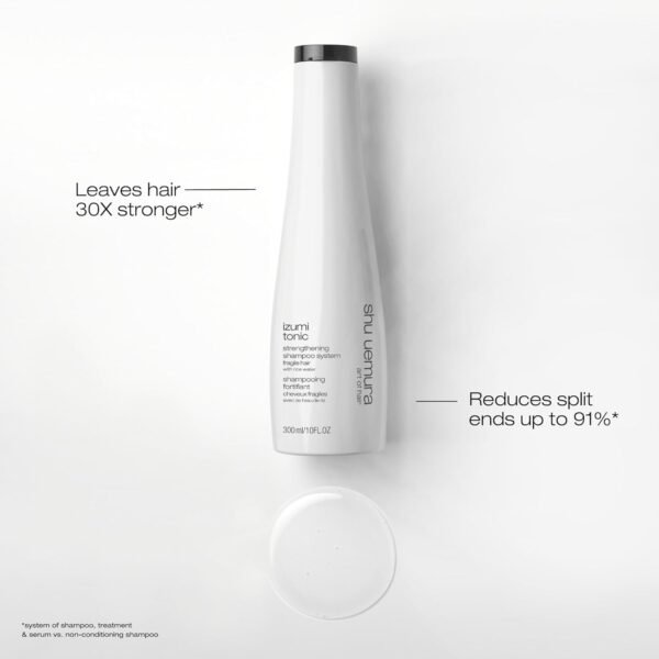 Shu Uemura Izumi Tonic Strengthening & Thickening Rice Water Shampoo - Hydrates and Repairs Damaged Hair, Smooths and Adds Shine, With Japanese Rice Water - Image 4