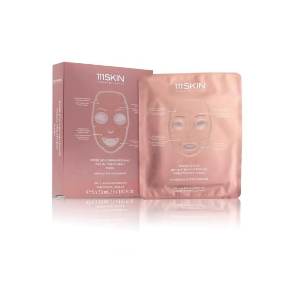 111SKIN Rose Gold Brightening Facial Treatment Mask | Fragrance Free | The Ultimate Pre-Event Mask | For Hydration & Radiance | Set of 5 (1.01 oz each) - Image 2