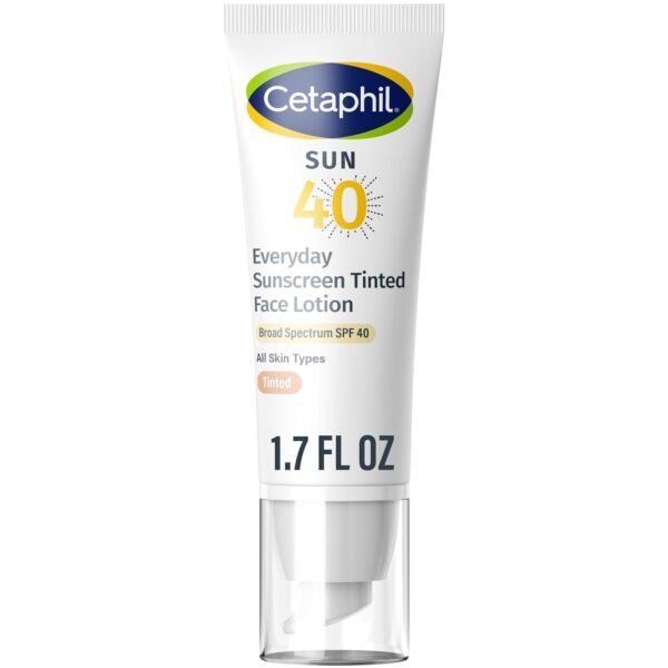 CETAPHIL Everyday Sunscreen Tinted Lotion for Face, 1.7 fl oz, 100% UVA/UVB Mineral Sunscreen: Titanium Dioxide & Zinc Oxide, SPF 40, For Sensitive Skin - Image 2