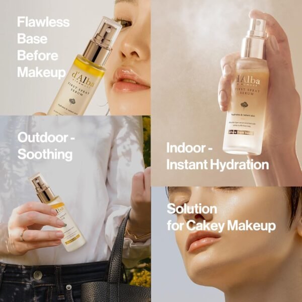 d'alba Piedmont Italian White Truffle First Spray Serum, Vegan Skin Care, Hydrating Face Moisturizer, Glow Serum for Radiant Skin, Non Comedogenic, All In One Mist (1.69 fl oz.) - Image 5