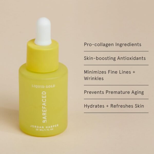 Barefaced Liquid Gold 30ml - 15% Vitamin C Serum with Hyaluronic Acid & Vitamin E for Anti-Aging, and Hydration, Antioxidant Formula, Reduces Dark Spots, Acne & Wrinkles - Image 3