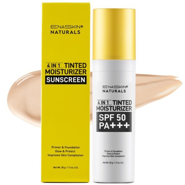 Tinted Moisturizer with SPF 50：Enaskin Naturals Face Tinted Sunscreen with Light Sheer Coverage, UVA/UVB Protection with Broad Spectrum PA+++ - 1.7 oz - Image 2