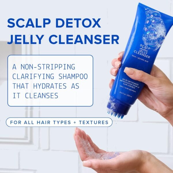 AAVRANI Scalp Detox Jelly Cleanser - Sulfate-Free Clarifying Shampoo - with Glycolic Acid & Vitamin E to Remove Build Up and Excess Oil - Color-Safe - Vegan - 8.4 Fl Oz - Image 3