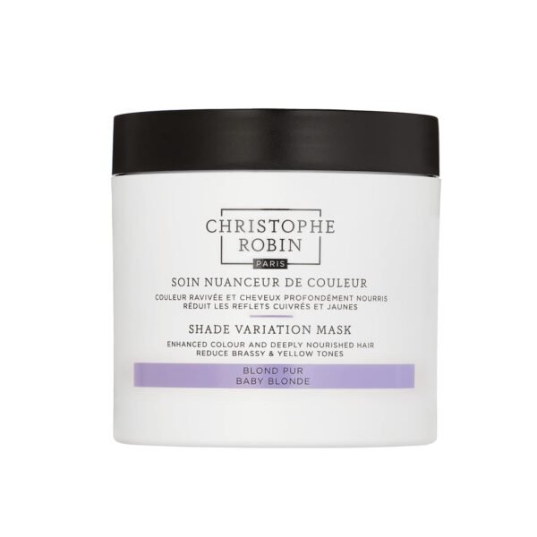Christophe Robin Shade Variation Mask - Purple Hair Treatment for Neutralizing Brassy and Yellow Tones - Baby blonde 250ml - Image 2