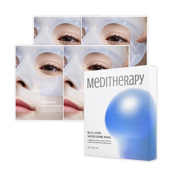 Bluelayer Water Dome Mask - Korean Overnight Collagen Face Mask for Glass Skin, Moisturizing and Firming with Hyaluronic Acid & Blue Agave - Pore Minimizing with Hydrogel Masks for Radiant Glow - 4EA - Image 2