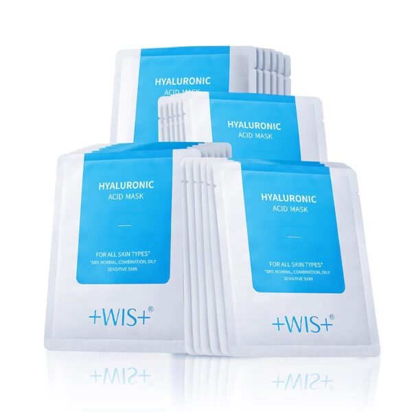 +WIS+ Hyaluronic Acid Face Mask 24 EA with Hyaluronic Acid Serum and Vitamin B5, Hydrating Facial Mask for Dry Skin, Anti-Aging Mask to Plump and Repair Dehydrated Skin, Safe on Sensitive Skin - Image 2