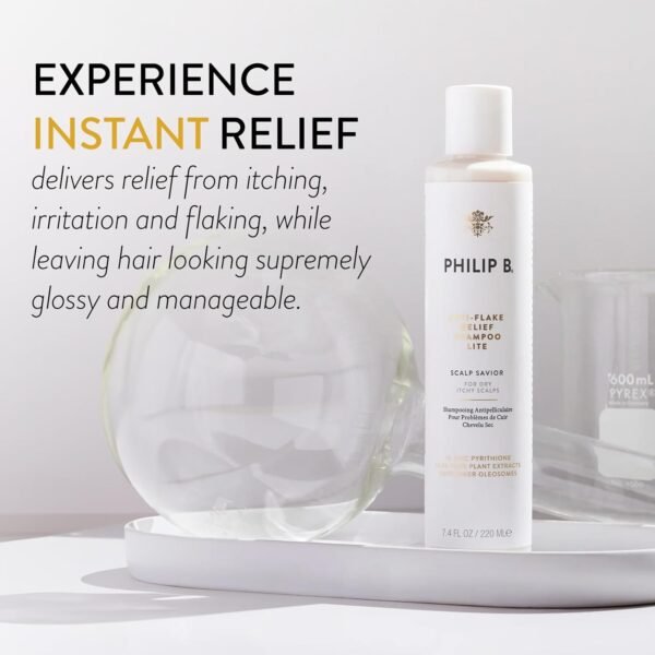 PHILIP B. Anti-Flake Relief Shampoo Lite 7.4 oz. (220 ml), for Dry, Itchy Scalps - Instant Soothing Relief for Lasting Comfort - Image 3