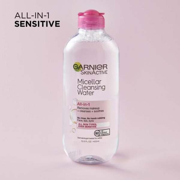 Garnier Micellar Water, Hydrating Facial Cleanser & Makeup Remover, Suitable for Sensitive Skin, Vegan, Cruelty Free, 13.5 Fl Oz (400mL), 1 Count - Image 12