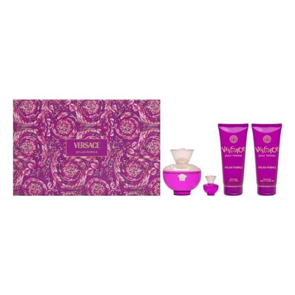 Versace Dylan Purple for Women 4 Piece Set Includes: 3.4 oz Eau de Parfum Spray + 3.4 oz Perfumed Bath Shower Gel + 3.4 oz Perfumed Body Lotion + 0.17 oz Eau de Parfum - Image 2