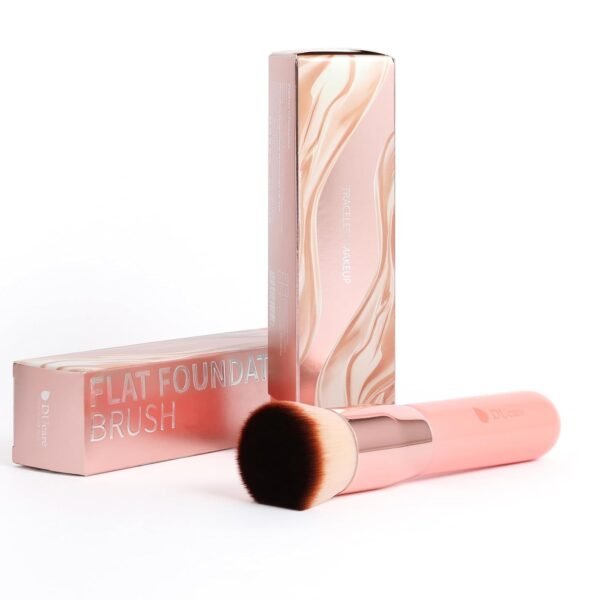 DUcare Flat Top Kabuki Foundation Brush - Premium Makeup Brush for Liquid, Cream, and Powder - Buffing, Blending, and Face,Pink - Image 10