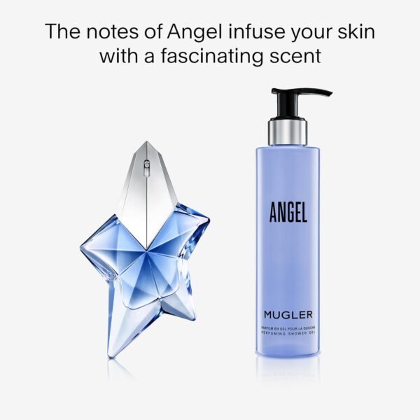 Mugler Angel - Shower Gel - Floral & Woody Womens Scented Body Wash - With Peony, Praline, and Wood Accord- 6.7 Fl Oz - Image 4