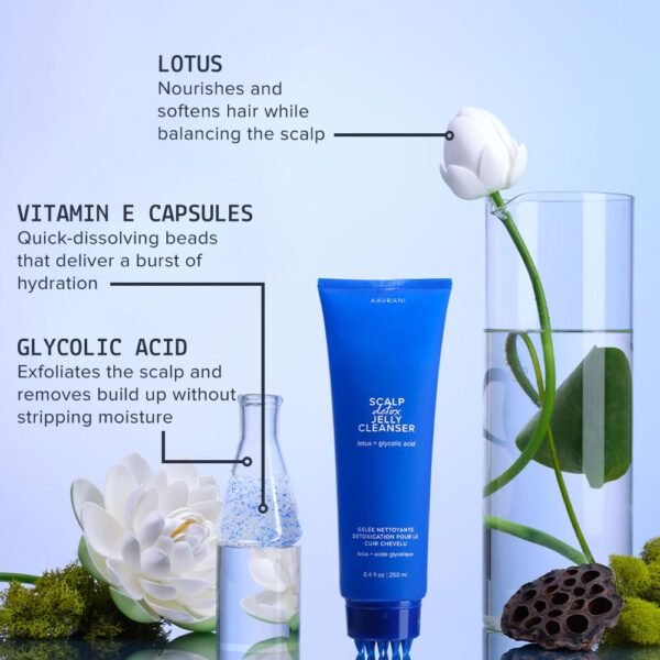 AAVRANI Scalp Detox Jelly Cleanser - Sulfate-Free Clarifying Shampoo - with Glycolic Acid & Vitamin E to Remove Build Up and Excess Oil - Color-Safe - Vegan - 8.4 Fl Oz - Image 7