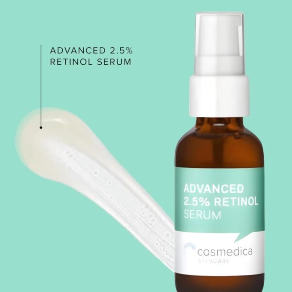 Cosmedica Skincare Facial Serum Trio Set Value for Clear Skin - Vitamin C Super Serum, 2.5% Retinol Serum, Pure Hyaluronic Acid Serum – Vegan, Cruelty-Free Skincare 3 pack - Image 5
