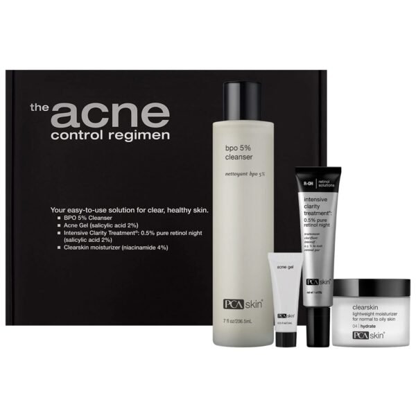 PCA SKIN The Acne Control Skin Care Set (Kit Includes BPO Facial Cleanser, Niacinamide Face Cream, Salicylic Acid Acne Gel, Retinol Treatment) - Image 2