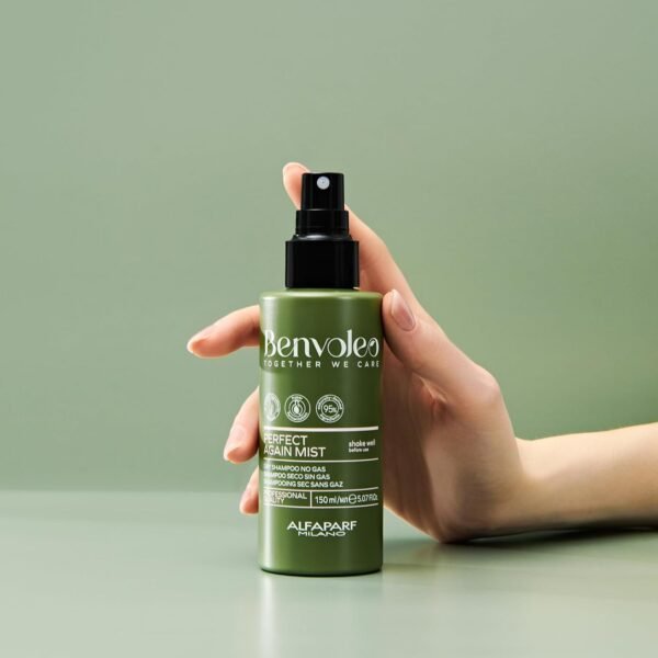 Alfaparf Milano Benvoleo Perfect Again Dry Shampoo Mist - Clean, Vegan, Sustainable Hair Care - Gas/Aerosol Free - Eliminated Residue and Odor - Two-Phase Dry Shampoo - 5.07 Fl. Oz. - Image 5