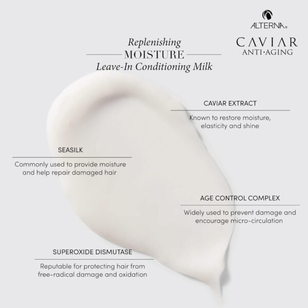 Alterna Haircare CAVIAR Anti-Aging Replenishing Moisture Leave-in Conditioning Milk, 5 Fl Oz | Detangles Dry Hair | Sulfate Free, Paraben Free - Image 6