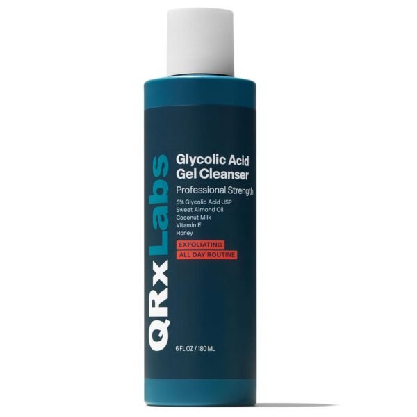 QRxLabs Glycolic Acid Face Wash – Gentle Exfoliating Gel Cleanser for Smoother Looking Skin – Helps Improve Texture & Hydration – Ideal for Blemish-Prone Skin and Ingrown Hairs – 6 oz - Image 2
