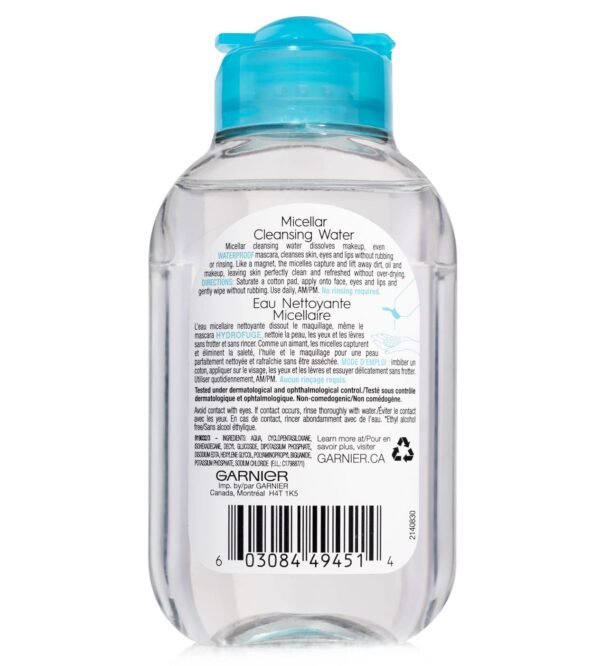 Garnier SkinActive Micellar Cleansing Water, For Waterproof Makeup, 3.4 Fl Oz - Image 11