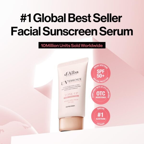 d'alba Piedmont Waterfull Tone-Up Sunscreen Serum BROAD SPECTRUM SPF 50 + Korean Sunscreen for Face, All Skin Tones, Sweat Proof Formula (1.69 fl.oz.) - Image 4