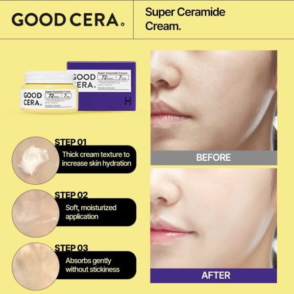 HOLIKA HOLIKA Good Cera Super Ceramide Cream | Soothing Facial Cream & Skin Moisturizer | Ceramide Cream Korean Moisturizer for Face | Deeply Nourishing Face Cream for Dry Skin 2.02 fl oz - Image 7