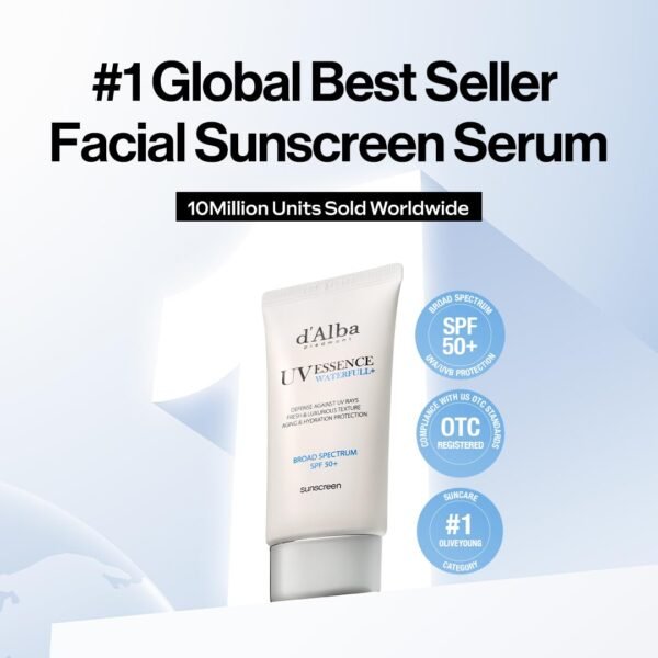 d'alba Piedmont Italian White Truffle Waterfull Essence Sunscreen, Vegan Skincare, Lightweight Sunscreen with BROAD SPECTRUM SPF 50+, Glowy, Safe for all Skin Types, Korean Skin Care (1.69 fl. oz) - Image 3