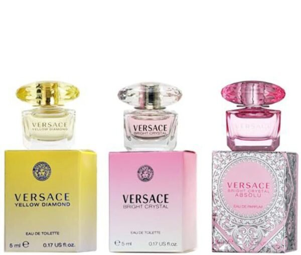 Versace Perfume Gift Set for Women – Mini Variety Gift Set Trio Collection – Absolu, Bright Crystal, Yellow Diamond - Image 2