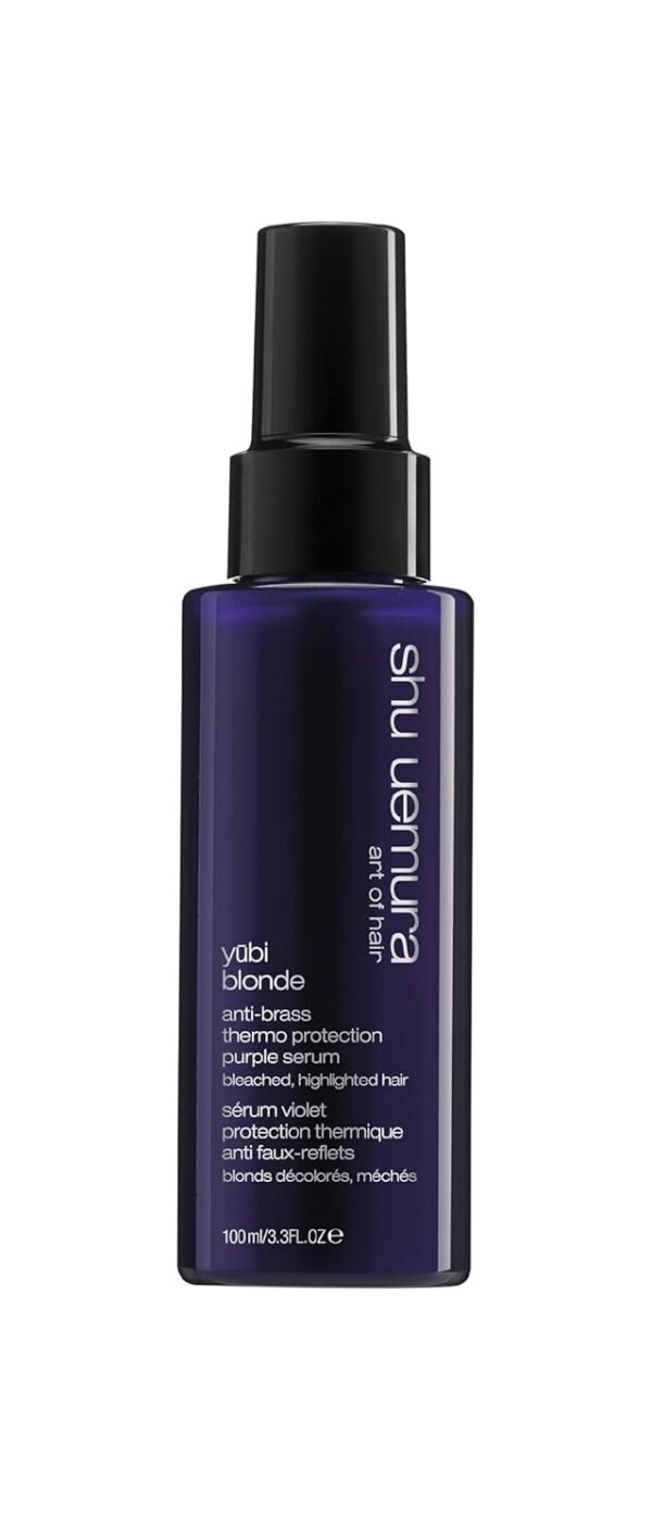 Yubi Blonde Anti-Brass Heat Protecting Purple Serum - Tones Brassy and Yellow Hues, Hydrates and Adds Shine, For Color-Treated Blonde and Silver Hair, 3.3 Fl Oz - Image 2