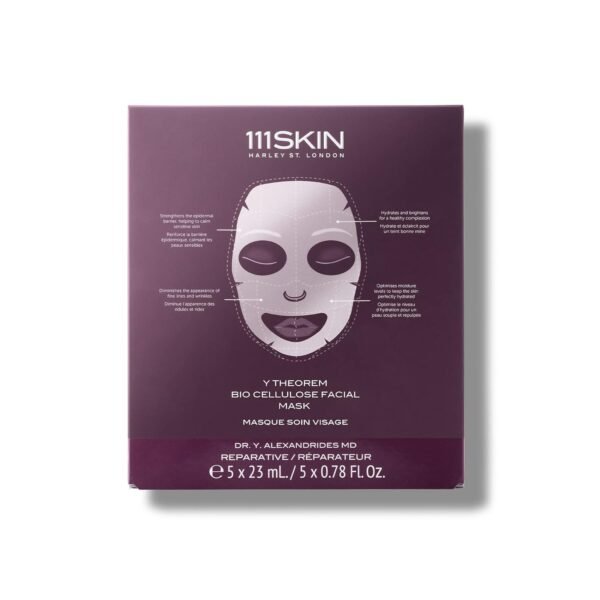111SKIN Y Theorem Bio Cellulose Facial Mask | Repair, Rest & Rejuvenate Skin | Set of 5 (0.78 oz each) - Image 3