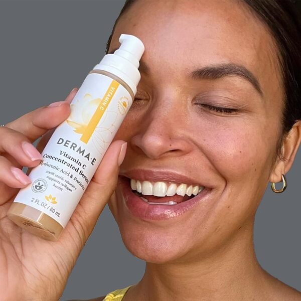 DERMA E Vitamin C Concentrated Serum with Hyaluronic Acid, Vitamin E & Aloe, All Natural, Antioxidant-Rich Concentrated Facial Serum – Firming and Brightening Vitamin C Face Serum, 2oz - Image 5