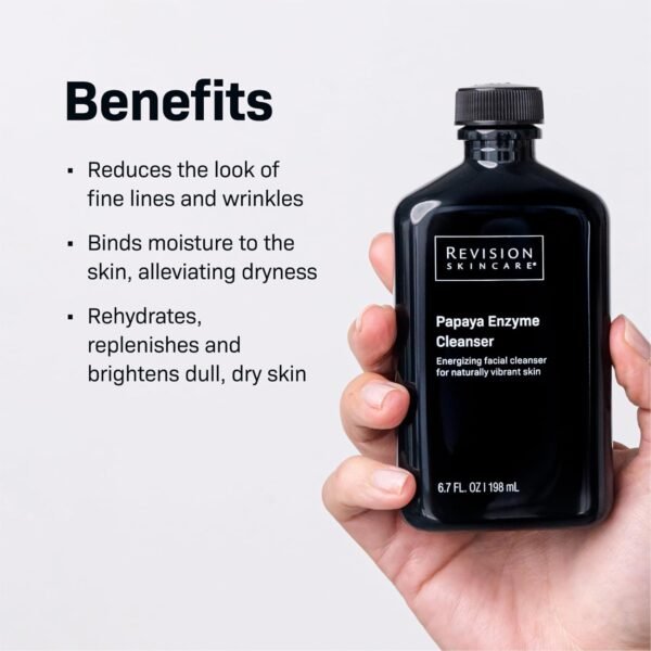 Revision Skincare Papaya Enzyme Cleanser, Energizing Facial Cleanser with Salicylic Acid, Soothing and Exfoliating - Image 3