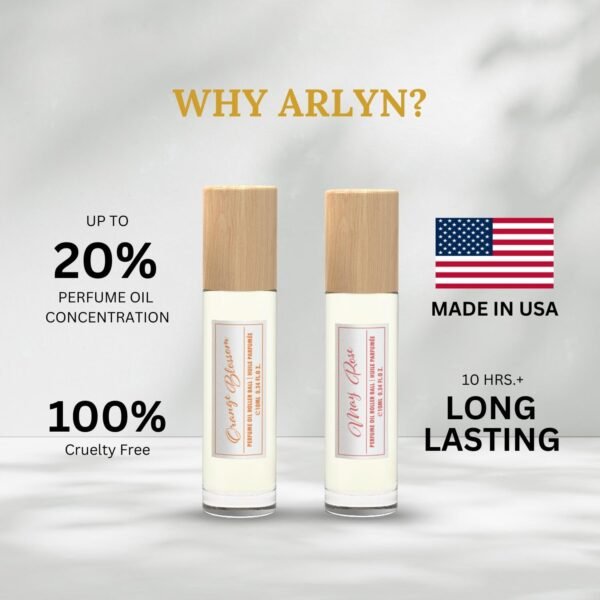 ARLYN Orange Blossom & May Rose Roll On Fragrance Oil for Women (0.34 fl.oz/10ml) Long lasting Fragrance Inspired by La Vie Est Belle & CC Madamoiselle Travel Size, Vegan, Luxury Scent, Made In USA - Image 6