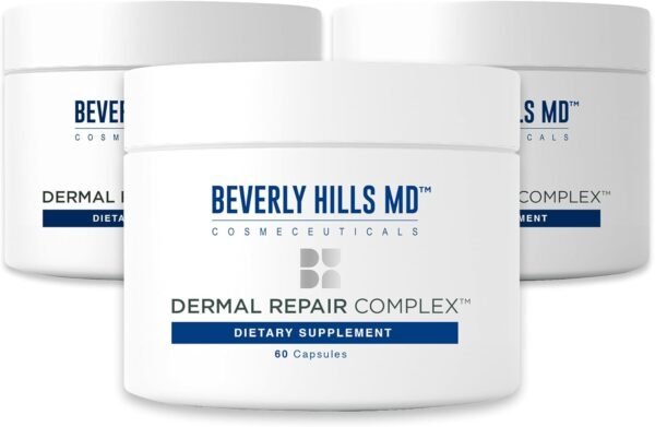 Beverly Hills MD Dermal Repair Anti-Aging Supplement - Hyaluronic Acid, Collagen, Vitamins for Smooth, Plump Skin (3) - Image 2