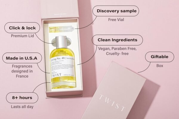 Twist Loving No. 48 - Inspired by D. J.adore, Long-Lasting Perfume For Women, Vegan, Clean Ingredients, Jasmine & Fruity Fragrance - Spray 100 ml | 3.4 fl. oz. - Image 3