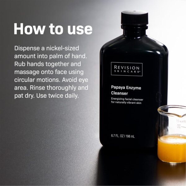 Revision Skincare Papaya Enzyme Cleanser, Energizing Facial Cleanser with Salicylic Acid, Soothing and Exfoliating - Image 4