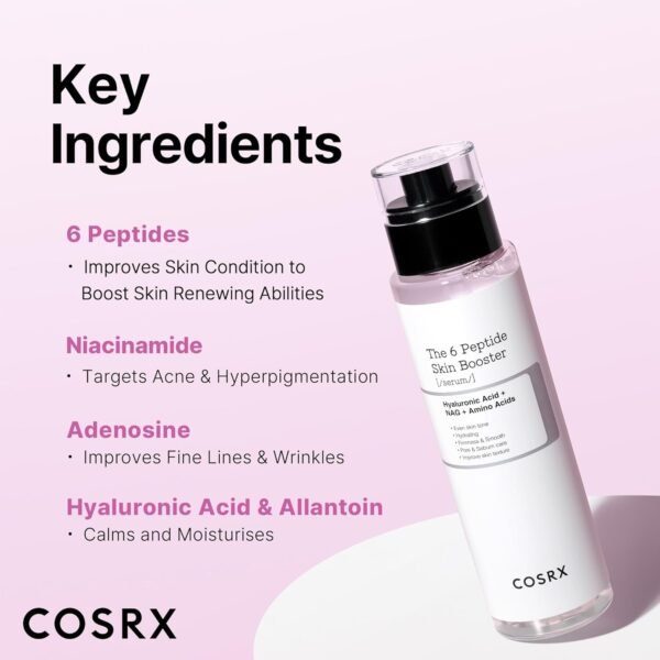 COSRX 6X Peptide Collagen Booster Toner Serum, Niacinamide & Hyaluronic Acid Facial Essence for All Skin Types, Korean Skin Care, Paraben Free, 150mL/5.07 Fl.Oz - Image 4
