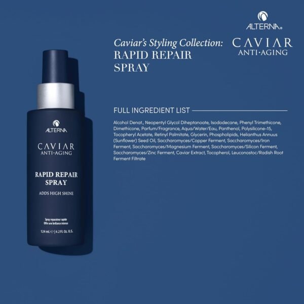 Alterna Haircare CAVIAR Anti-Aging Rapid Repair Spray 4.2 Fl Oz | Instant Shine and Humidity Protection Spray for Hair | Sulfate Free - Image 5