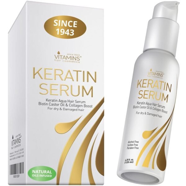 VITAMINS hair cosmetics Keratin Protein Hair Serum - Anti Frizz Control Hair Oil Repair Treatment - Gloss Shine & Heat Protectant for Frizzy Dry Damaged Locks - Image 2