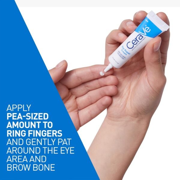 CeraVe Eye Repair Cream, Under Eye Cream For Puffiness And Bags Under Eyes, Hyaluronic Acid + Niacinamide + Marine Botanical Complex, Oil Free & Opthalmologist Tested - Image 6