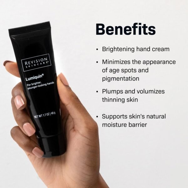 Revision Skincare Lumiquin® Hand Cream, Anti Aging Hand Moisturizer, Supports Moisture Barrier, Skin Brightening, 1.7 oz - Image 4