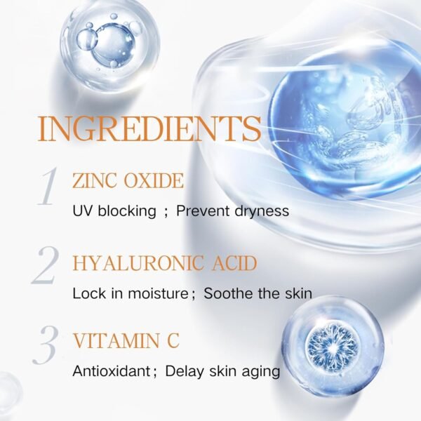 Tinted Mineral Sunscreen for Face - Tinted Moisturizer with SPF 50+ with Zinc Oxide - Face Sunscreen for Women Men - Fa ce Sun screen Lotion with Hyaluronic Acid & Vitamin C, Water & Sweat Proof - Image 6