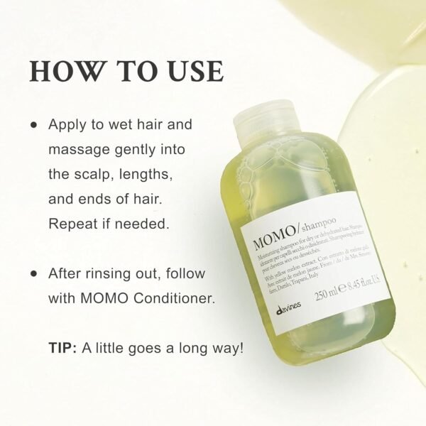 Davines MOMO Moisturizing Shampoo & Conditioner for Dry, Dehydrated Hair, Add Softness & Shine, Detangling Formula - Image 3