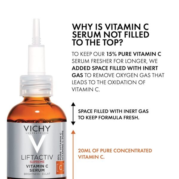 Vichy LiftActiv Vitamin C Serum For Face, Brightening Serum With Pure Vitamin C + Hyaluronic Acid + Vitamin E, Reduces Fine Lines, Smooths Skin Texture, Improves Radiance, Anti Aging - Image 6