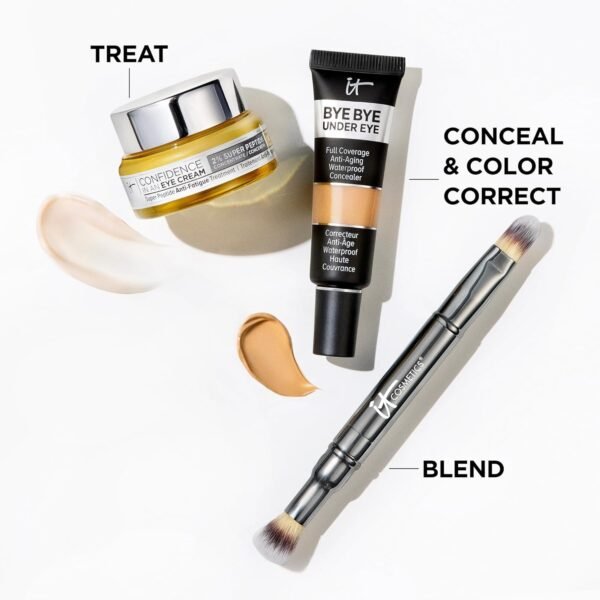 IT Cosmetics Bye Bye Under Eye Concealer Travel - Waterproof Full Coverage Concealer For Dark Circles, Fine Lines, Redness & Discoloration, Formulated with Hyaluronic Acid, Natural Finish – 0.11 fl oz - Image 10