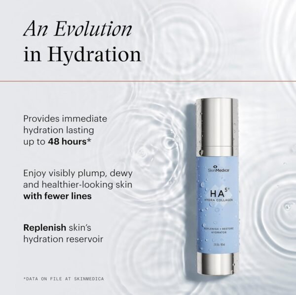 SkinMedica HA5 Hydra Collagen Replenish + Restore Hydrator – Next-Gen HA5 With 2X More Hyaluronic Acid. Enhanced for Instant Hydration & Smoothness to Restore Skin’s Hydration Reservoir, 2 Oz - Image 3