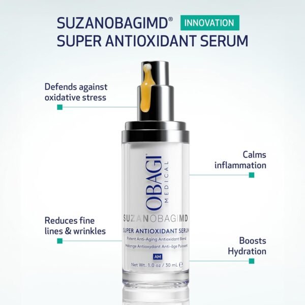 SUZANOBAGIMD Super Antioxidant Serum – Reduces Oxidative Stress & Irritation, Minimizes Appearance of Fine Lines & Wrinkles, Brightens Skin Tone & Boosts Hydration – Safe for Sensitive Skin – 1 oz - Image 3