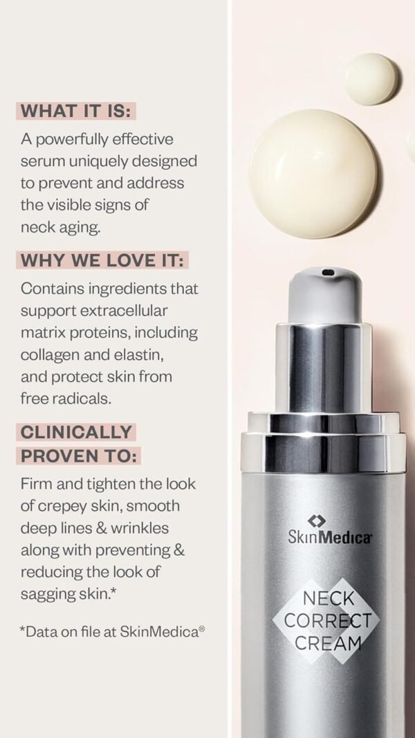 SkinMedica Neck Correct Cream - Your Ultimate Age-Defying Wrinkle Cream for Face & Neck to Visibly Tighten and Lift Sagging Skin, 2 Oz - Image 6