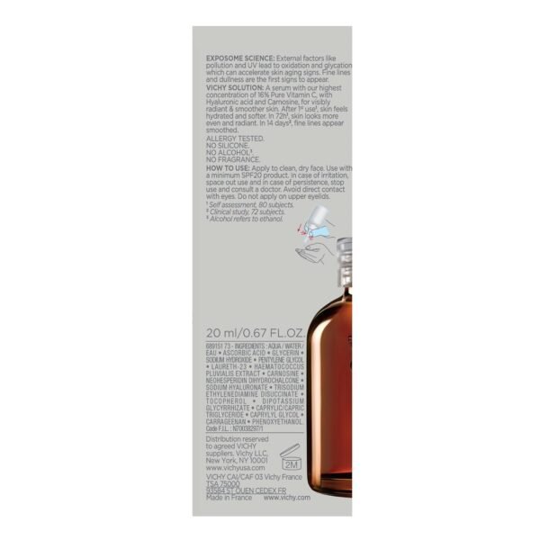 Vichy LiftActiv Vitamin C Serum For Face, Brightening Serum With Pure Vitamin C + Hyaluronic Acid + Vitamin E, Reduces Fine Lines, Smooths Skin Texture, Improves Radiance, Anti Aging - Image 10