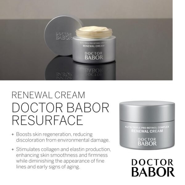 BABOR DOCTOR Renewal Cream | Regenerating anti-aging and anti-pigmentation face cream with pro-retinol complex | For radiant, rejuvenated skin | Refines the complexion | Vegan | 50ml - Image 4